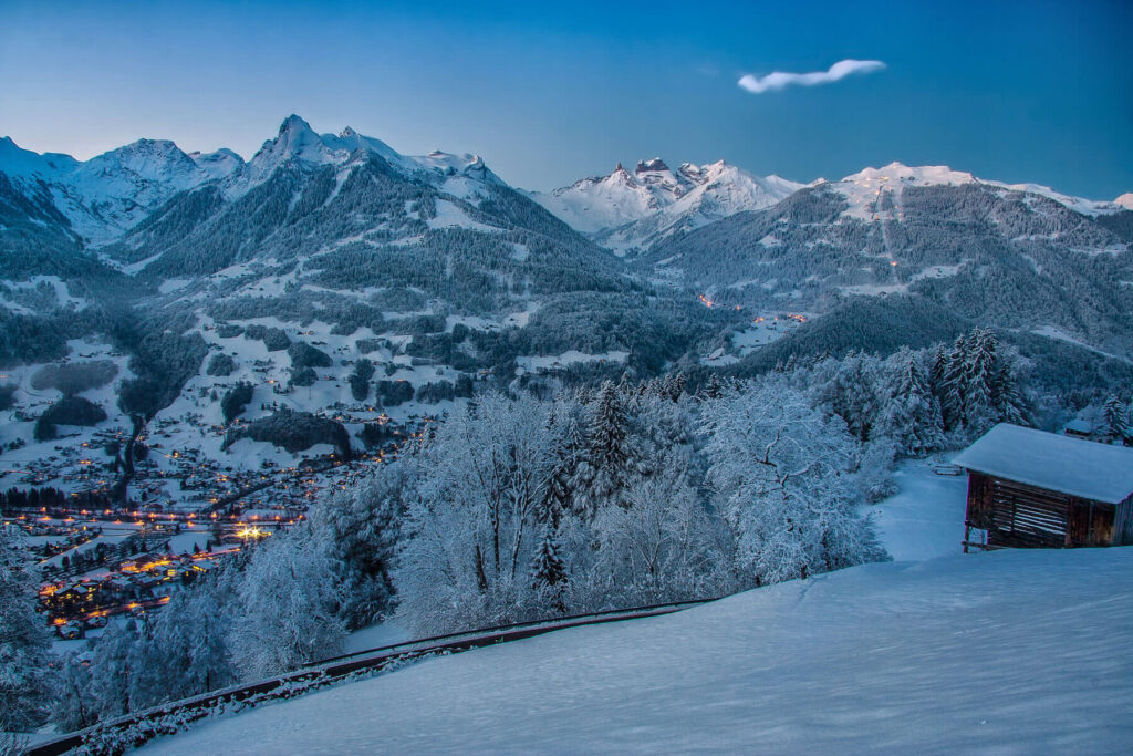 Blick auf Tschagguns im Winter